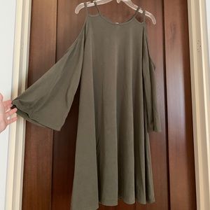 Green off the shoulder dress